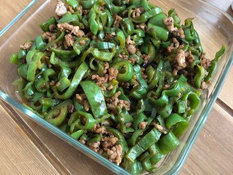 ピーマンと挽肉の甘味噌炒め